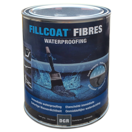 Flüssigkunststoff Dichtstoffe Fillcoat Fasern, 1 Ltr, dunkel